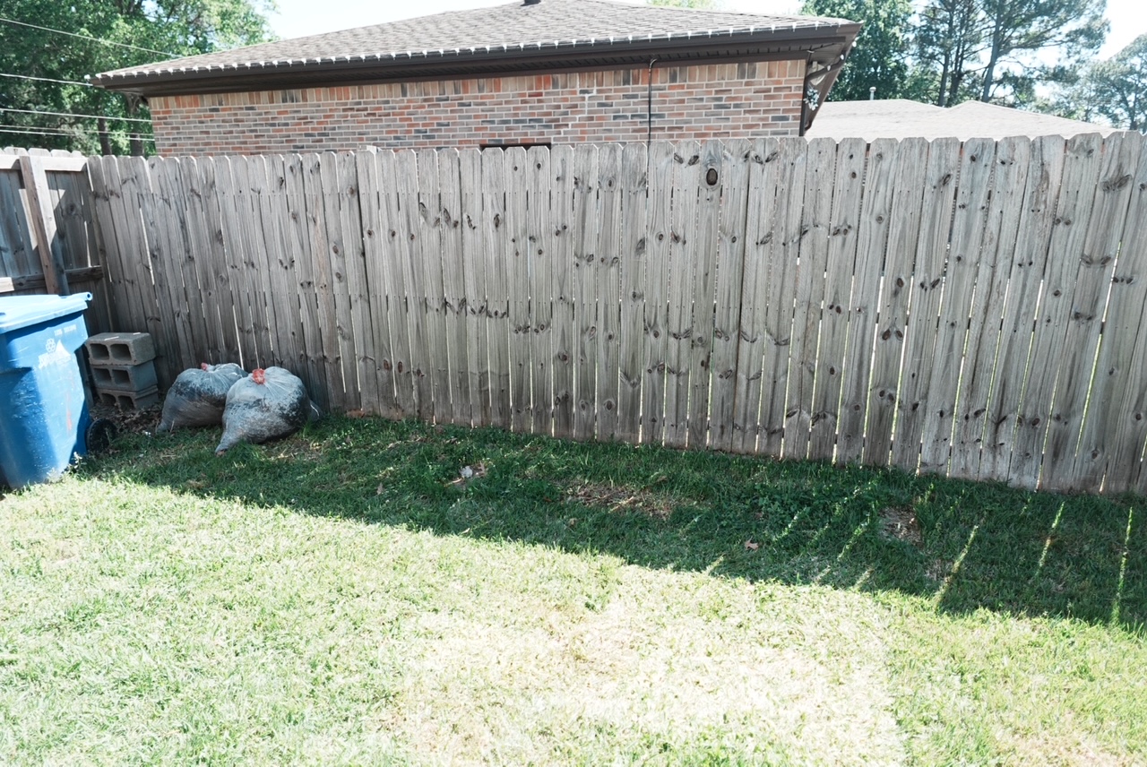 Backyard debris cleanup — after