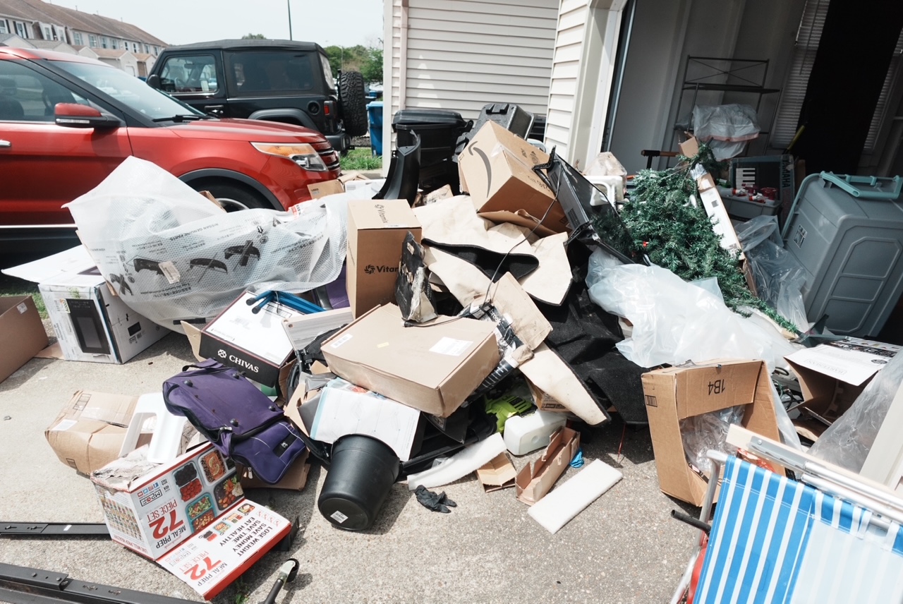 Driveway cleanout — before